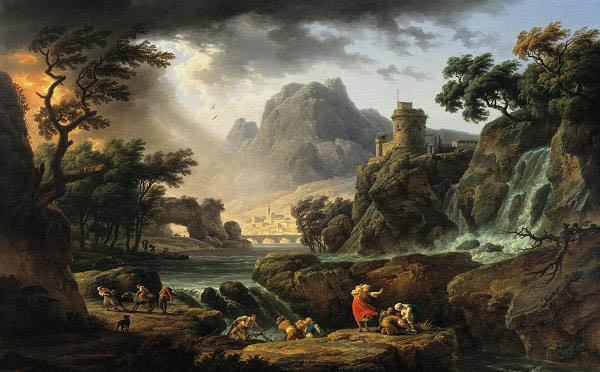 Claude-joseph Vernet Mountain Landscape with Approaching Storm oil painting image